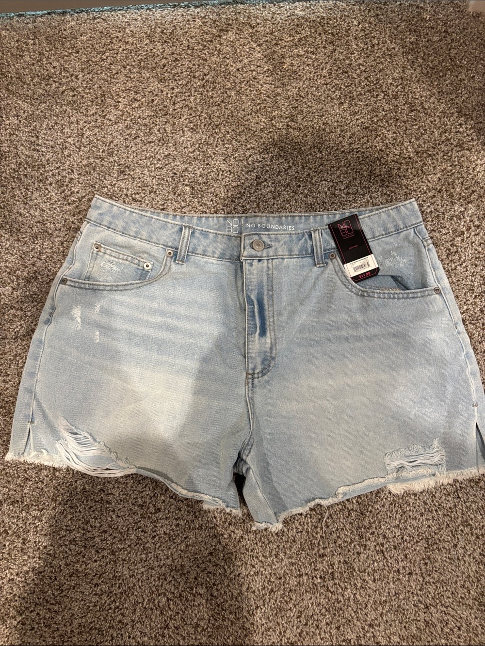 No Boundaries Light Blue Distressed Denim Shorts
